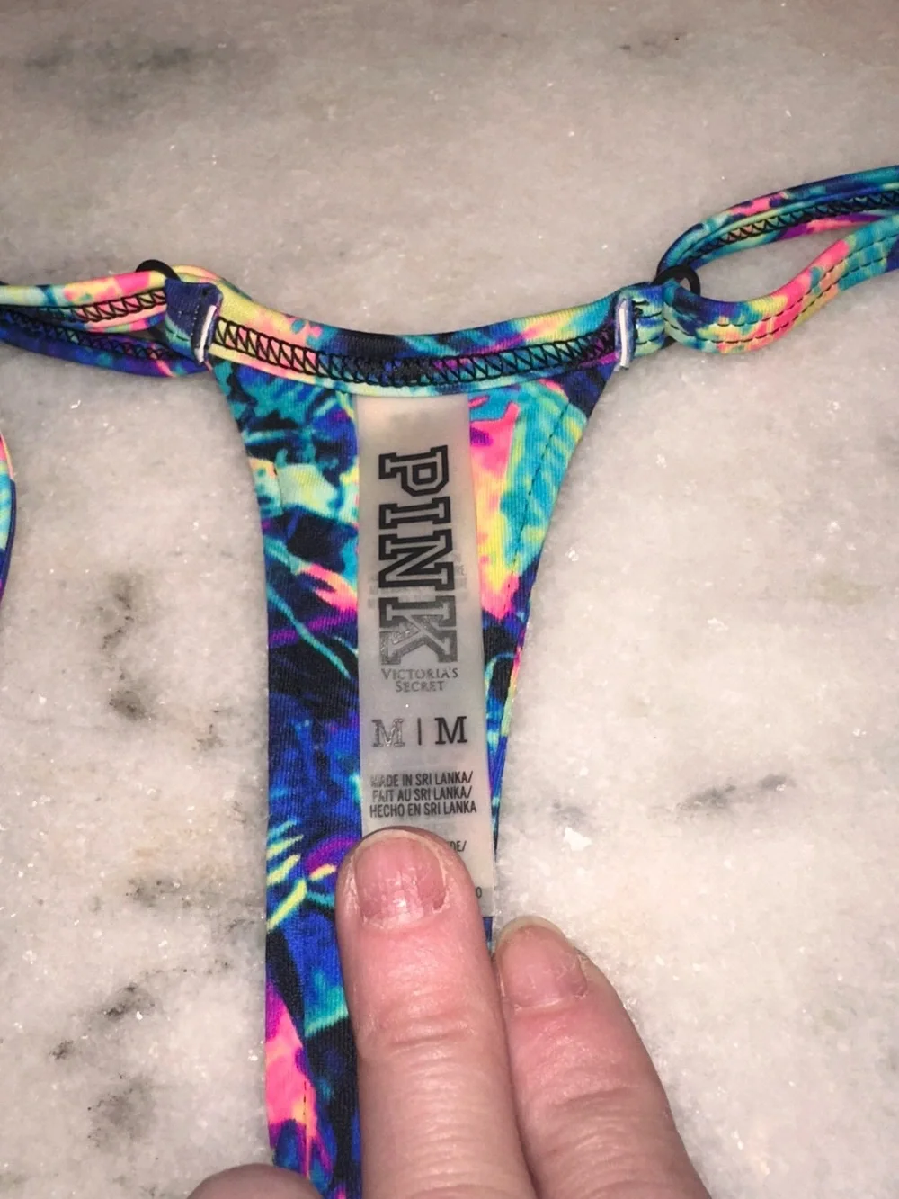 Pink by‎ Victorias Secret Size M/L Women's Multi-Color Strappy Bikini Set